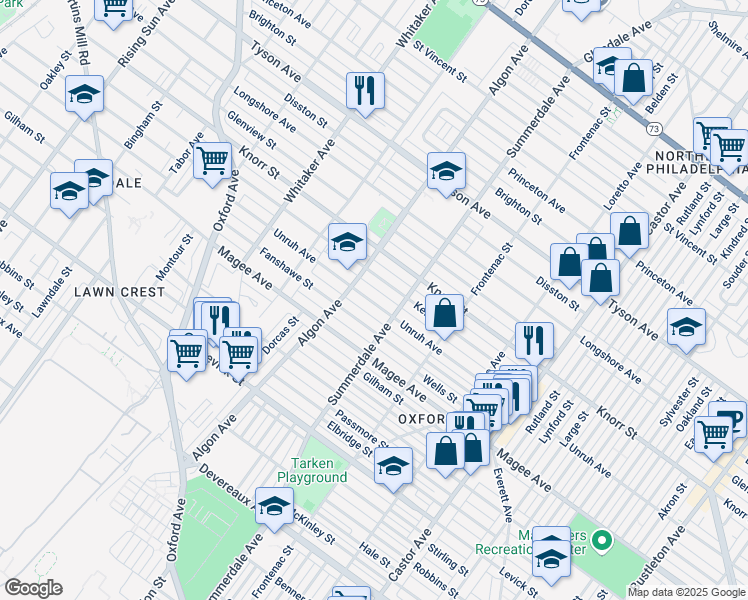 map of restaurants, bars, coffee shops, grocery stores, and more near 1126 Kerper Street in Philadelphia