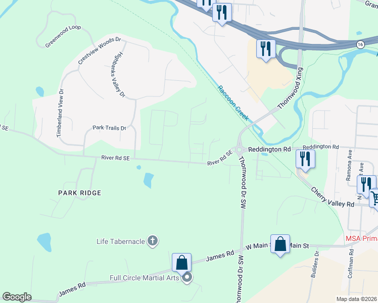 map of restaurants, bars, coffee shops, grocery stores, and more near 235 Redwood Drive in Newark