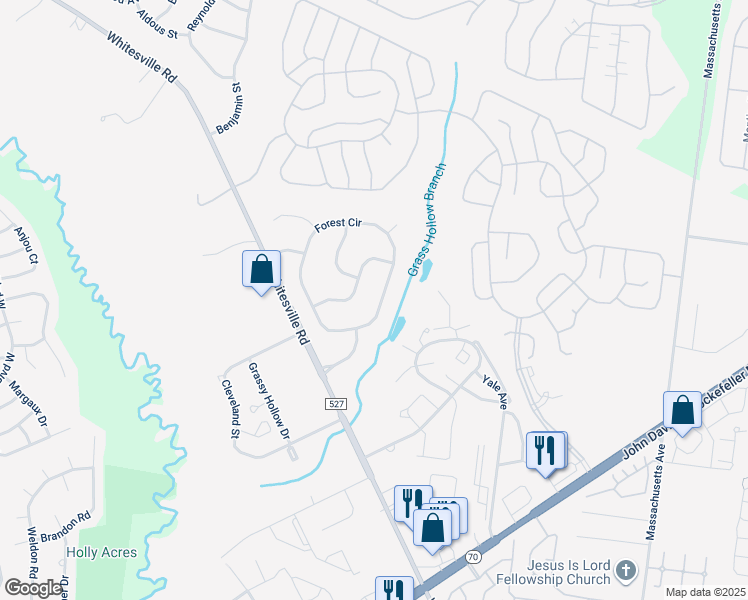 map of restaurants, bars, coffee shops, grocery stores, and more near 2324 Forest Circle in Toms River