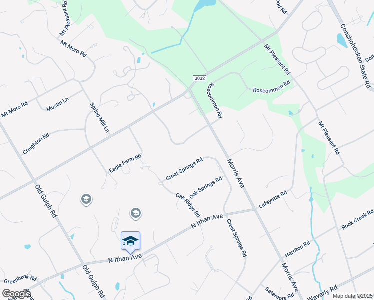 map of restaurants, bars, coffee shops, grocery stores, and more near 1226 Ridgewood Road in Bryn Mawr