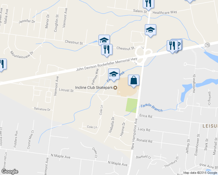 map of restaurants, bars, coffee shops, grocery stores, and more near 439 Rose Court in Lakewood Township