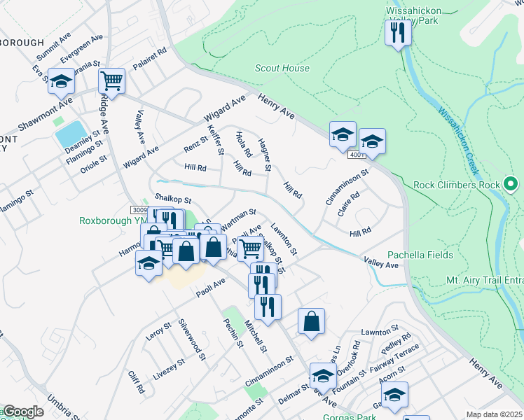 map of restaurants, bars, coffee shops, grocery stores, and more near 591 Wartman Street in Philadelphia