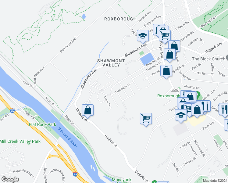 map of restaurants, bars, coffee shops, grocery stores, and more near 368 Flamingo Street in Philadelphia