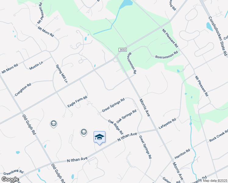 map of restaurants, bars, coffee shops, grocery stores, and more near 1226 Ridgewood Road in Bryn Mawr