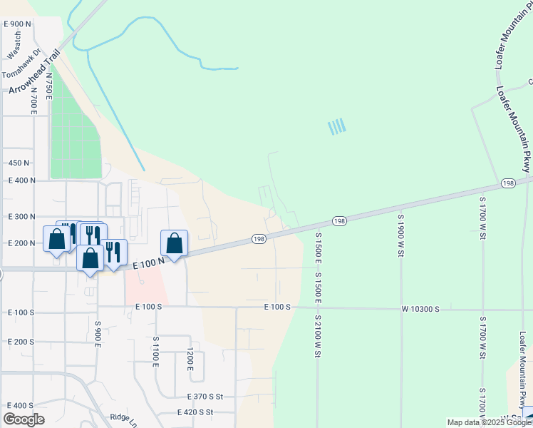 map of restaurants, bars, coffee shops, grocery stores, and more near 2218 Utah 198 in Payson