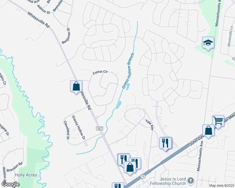 map of restaurants, bars, coffee shops, grocery stores, and more near 2324 Forest Circle in Toms River