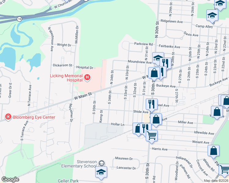 map of restaurants, bars, coffee shops, grocery stores, and more near 1212 Wintermute Avenue in Newark