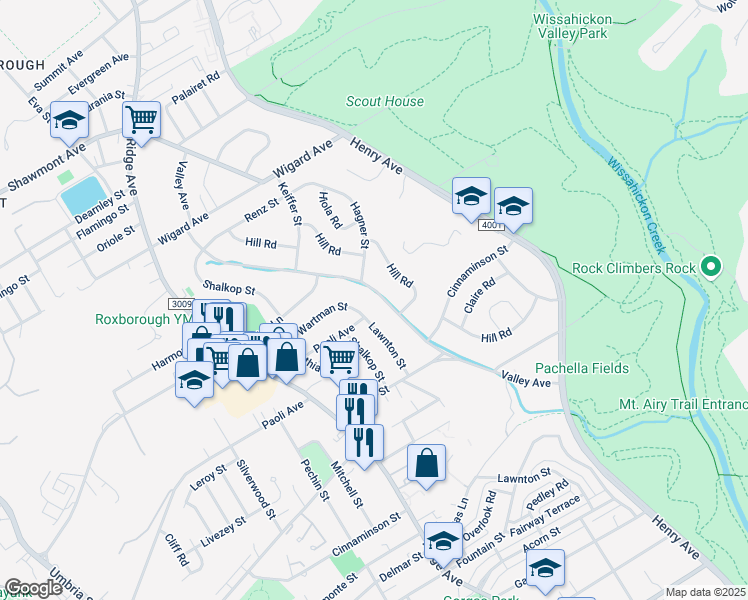map of restaurants, bars, coffee shops, grocery stores, and more near 591 Wartman Street in Philadelphia