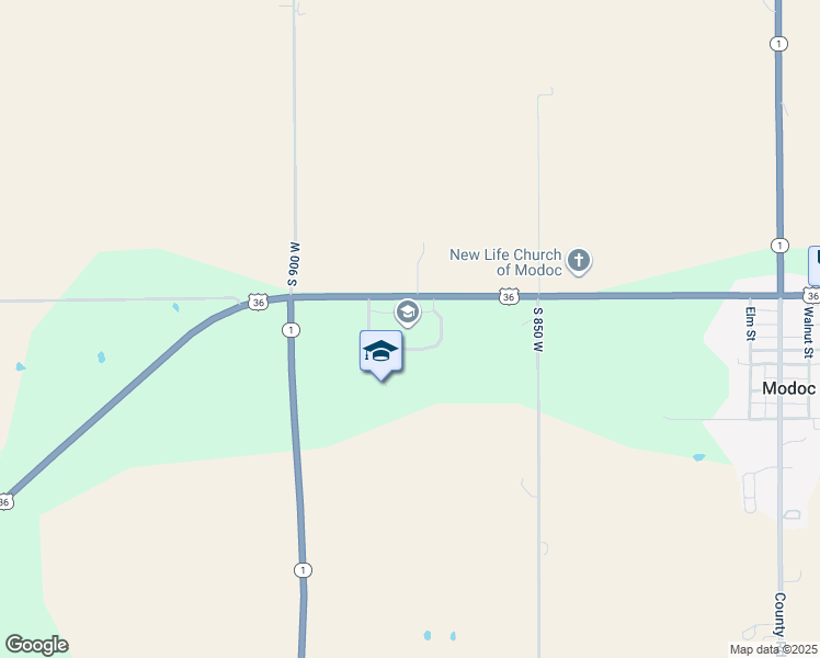map of restaurants, bars, coffee shops, grocery stores, and more near 8707 U.S. 36 in Modoc
