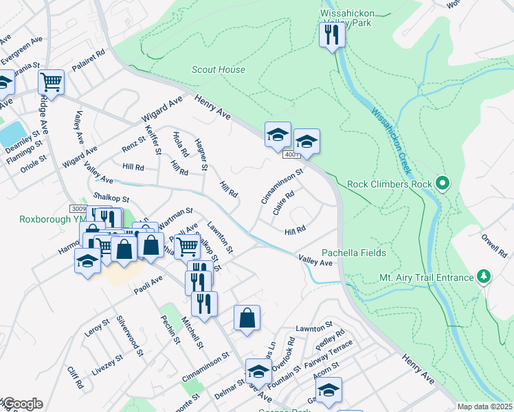 map of restaurants, bars, coffee shops, grocery stores, and more near 733 Cinnaminson Street in Philadelphia