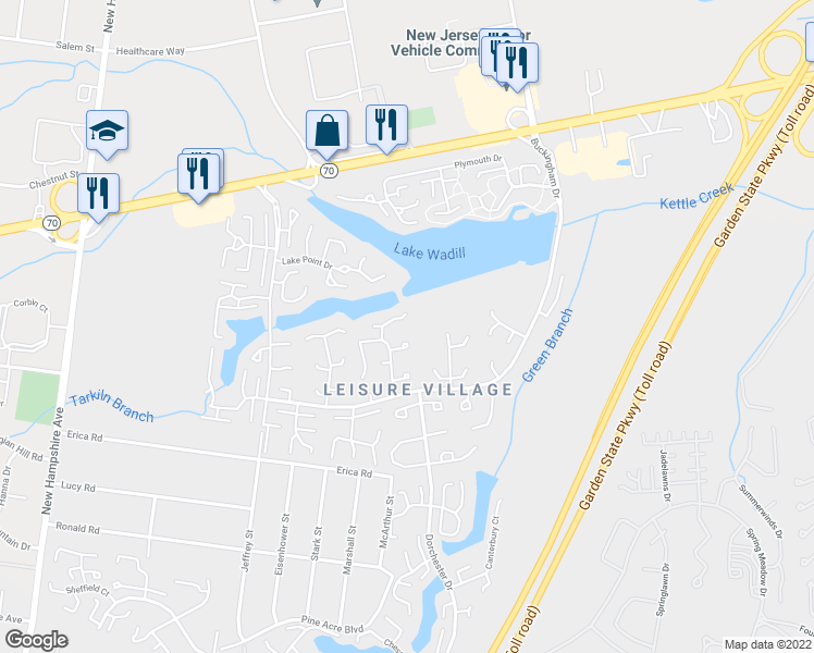 map of restaurants, bars, coffee shops, grocery stores, and more near 103E Edinburgh Lane in Lakewood