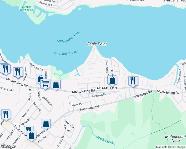 map of restaurants, bars, coffee shops, grocery stores, and more near 466 Burnt Bark Road in Brick Township