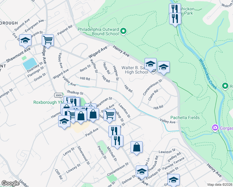 map of restaurants, bars, coffee shops, grocery stores, and more near 591 Wartman Street in Philadelphia