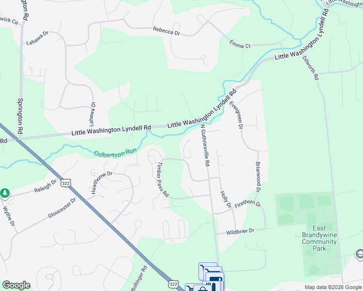 map of restaurants, bars, coffee shops, grocery stores, and more near 53 Ponds Edge Drive in Downingtown