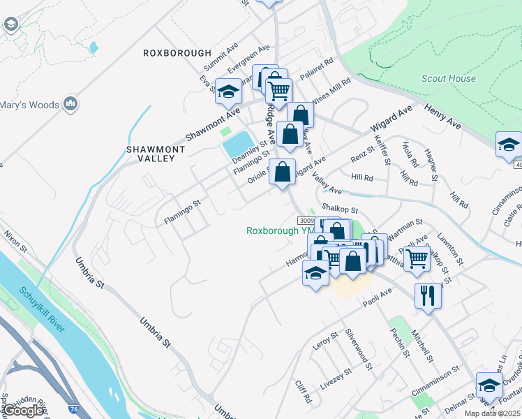 map of restaurants, bars, coffee shops, grocery stores, and more near 463 Wigard Ave in Philadelphia
