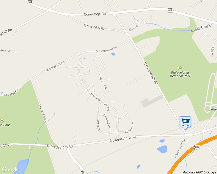 map of restaurants, bars, coffee shops, grocery stores, and more near 11 Granville Way in Exton
