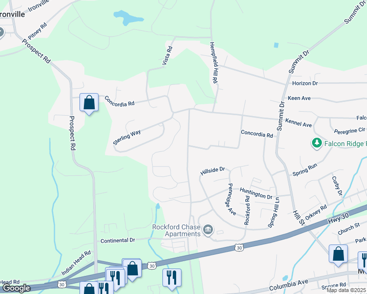 map of restaurants, bars, coffee shops, grocery stores, and more near 330 Sylvan Retreat Road in Columbia