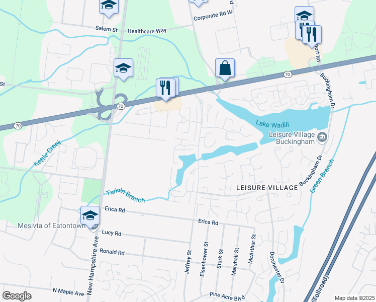 map of restaurants, bars, coffee shops, grocery stores, and more near 239A Huntington Drive in Lakewood