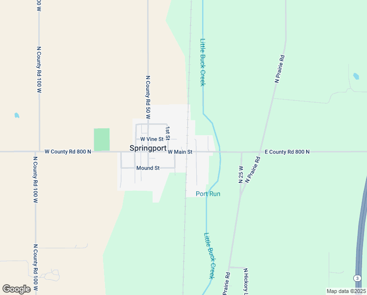 map of restaurants, bars, coffee shops, grocery stores, and more near 307 West Main Street in Springport