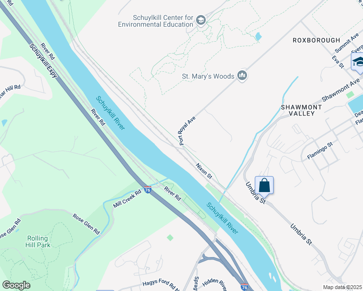 map of restaurants, bars, coffee shops, grocery stores, and more near 109 Port Royal Avenue in Philadelphia