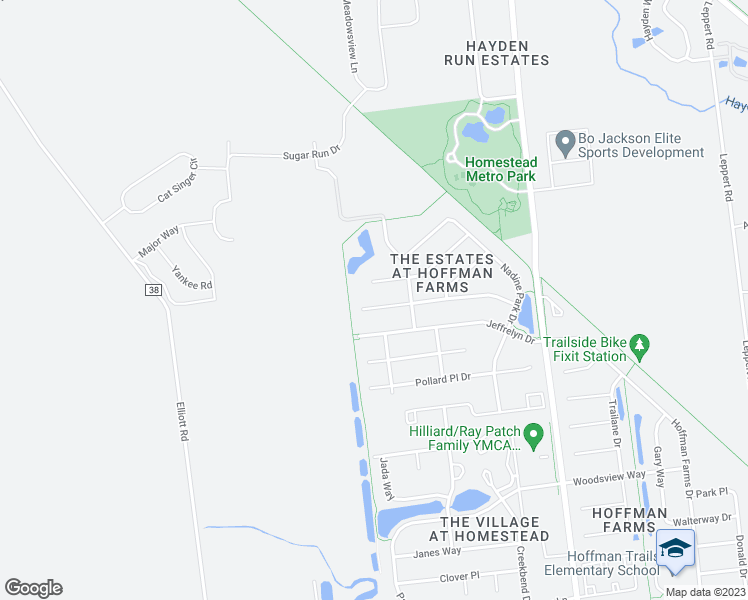 map of restaurants, bars, coffee shops, grocery stores, and more near 6365 Debidare Court in Hilliard
