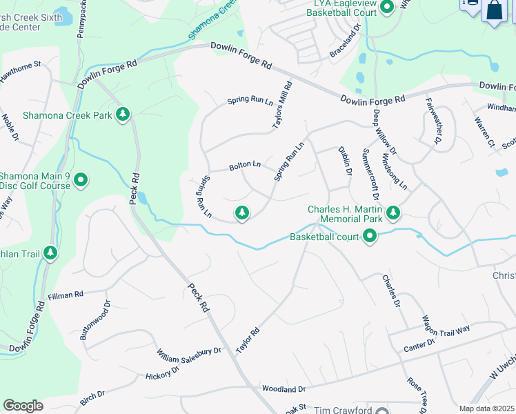 map of restaurants, bars, coffee shops, grocery stores, and more near 262 Spring Run Lane in Downingtown