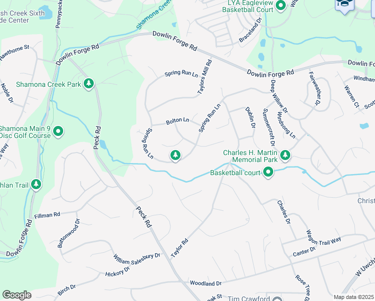 map of restaurants, bars, coffee shops, grocery stores, and more near 262 Spring Run Lane in Downingtown