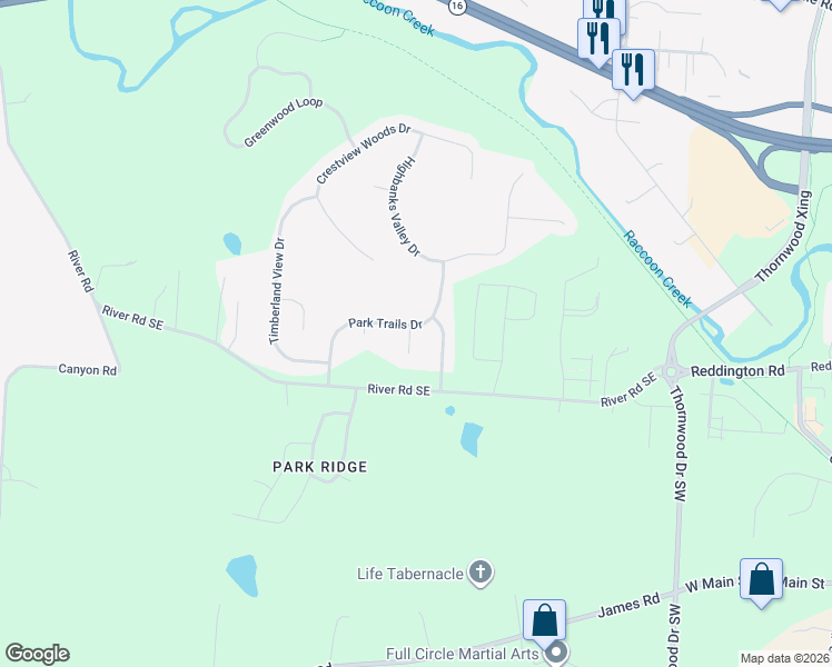 map of restaurants, bars, coffee shops, grocery stores, and more near 260 Trail Court in Newark