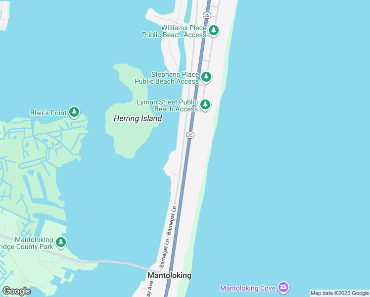 map of restaurants, bars, coffee shops, grocery stores, and more near 1039 Barnegat Lane in Mantoloking