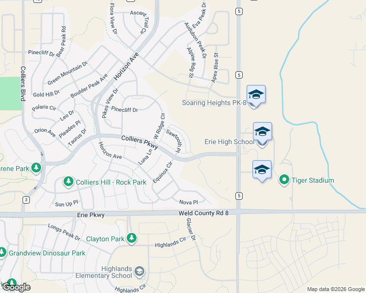 map of restaurants, bars, coffee shops, grocery stores, and more near 5 Colliers Parkway in Frederick