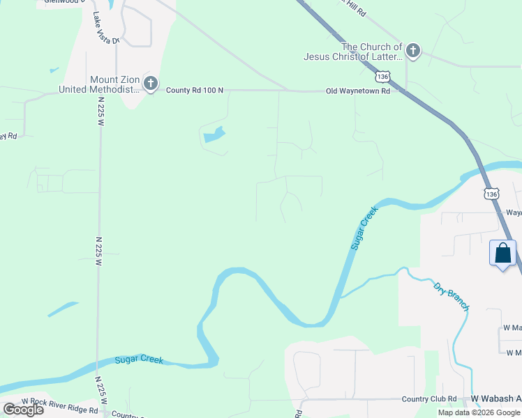 map of restaurants, bars, coffee shops, grocery stores, and more near 633 Tulip Lane in Crawfordsville