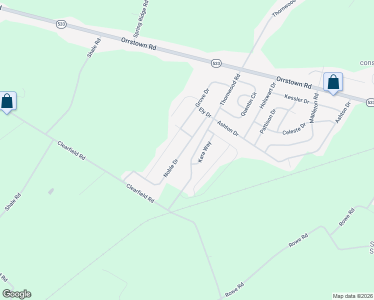 map of restaurants, bars, coffee shops, grocery stores, and more near 27 Noble Drive in Shippensburg