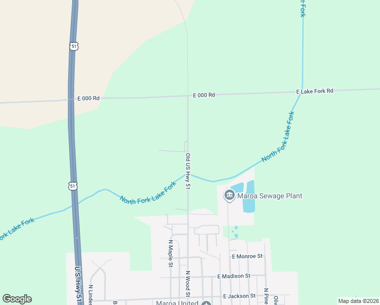 map of restaurants, bars, coffee shops, grocery stores, and more near 15110 North Wood Street in Maroa