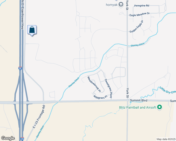 map of restaurants, bars, coffee shops, grocery stores, and more near 4610 Meadow Drive in Dacono