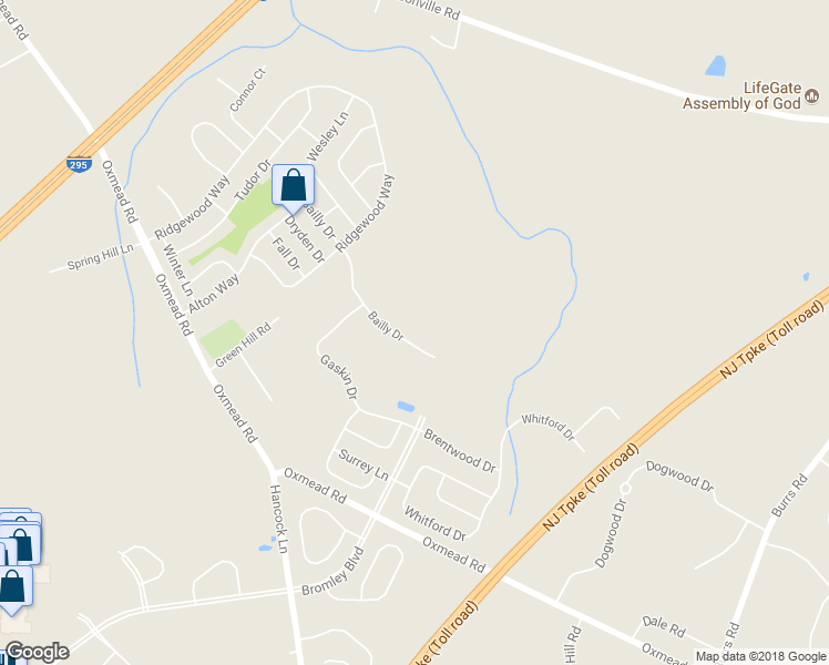 map of restaurants, bars, coffee shops, grocery stores, and more near 59 Bailly Drive in Burlington