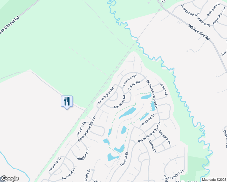 map of restaurants, bars, coffee shops, grocery stores, and more near 44 Kensington Road in Manchester Township