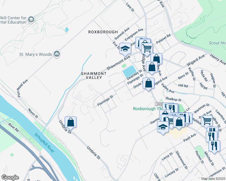 map of restaurants, bars, coffee shops, grocery stores, and more near 431 Dearnley Street in Philadelphia