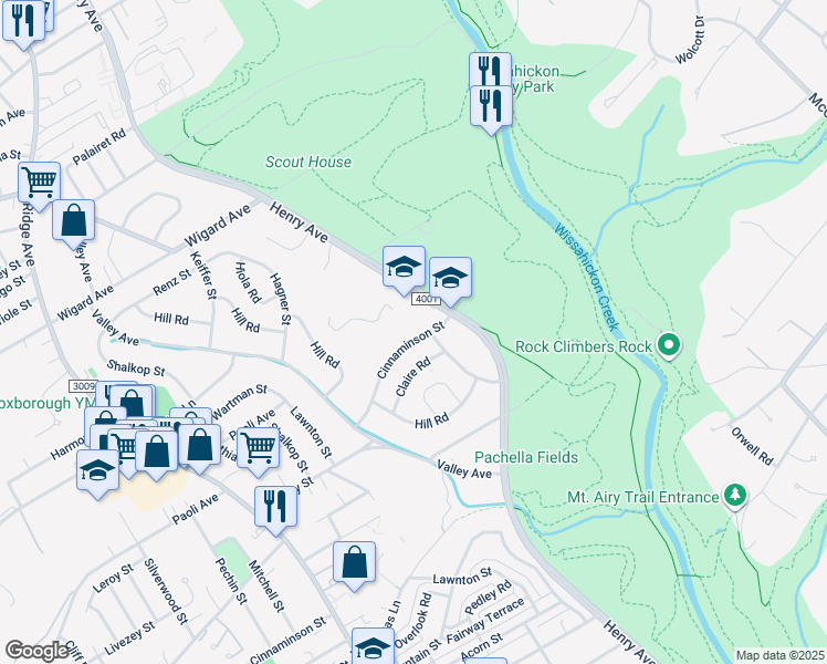 map of restaurants, bars, coffee shops, grocery stores, and more near 775 Cinnaminson Street in Philadelphia