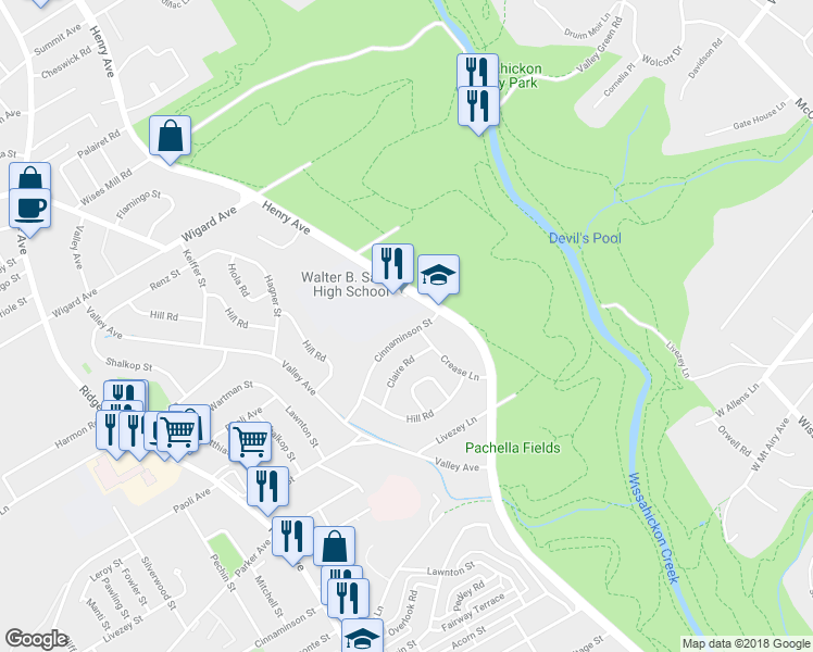 map of restaurants, bars, coffee shops, grocery stores, and more near 779 Cinnaminson Street in Philadelphia
