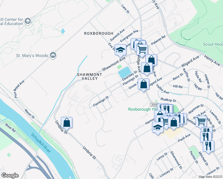 map of restaurants, bars, coffee shops, grocery stores, and more near 438 Flamingo Street in Philadelphia
