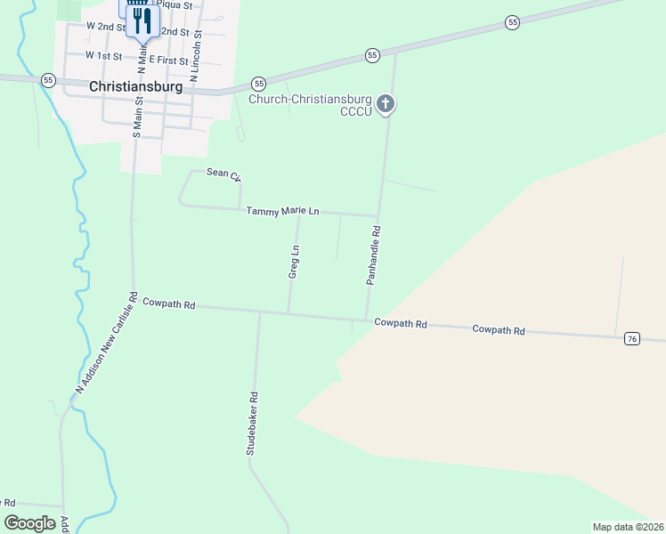 map of restaurants, bars, coffee shops, grocery stores, and more near 5388 Elisabeth Ann Court in Saint Paris