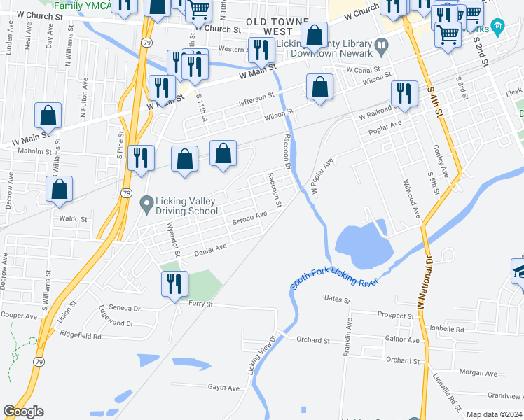 map of restaurants, bars, coffee shops, grocery stores, and more near 378 Seroco Avenue in Newark