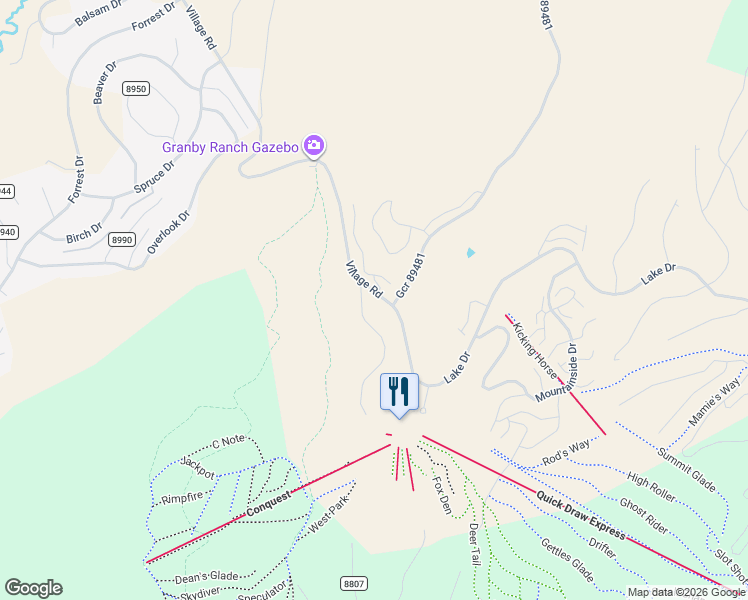 map of restaurants, bars, coffee shops, grocery stores, and more near in Granby