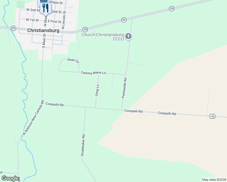 map of restaurants, bars, coffee shops, grocery stores, and more near 5388 Elisabeth Ann Court in Saint Paris