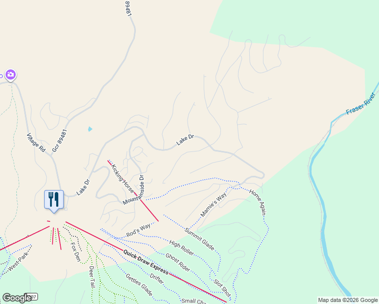 map of restaurants, bars, coffee shops, grocery stores, and more near 640 Cumulus Way in Granby