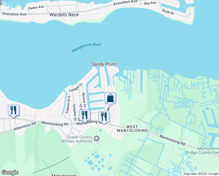 map of restaurants, bars, coffee shops, grocery stores, and more near 1801 Route 88 in Brick Township
