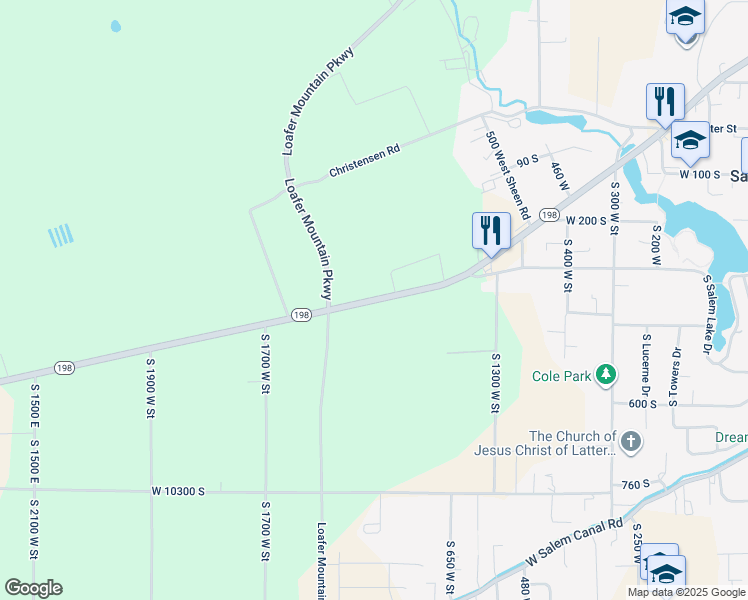 map of restaurants, bars, coffee shops, grocery stores, and more near 1015 Utah 198 in Salem