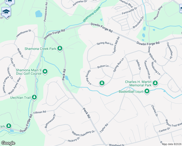 map of restaurants, bars, coffee shops, grocery stores, and more near 111 Cabot Court in Downingtown
