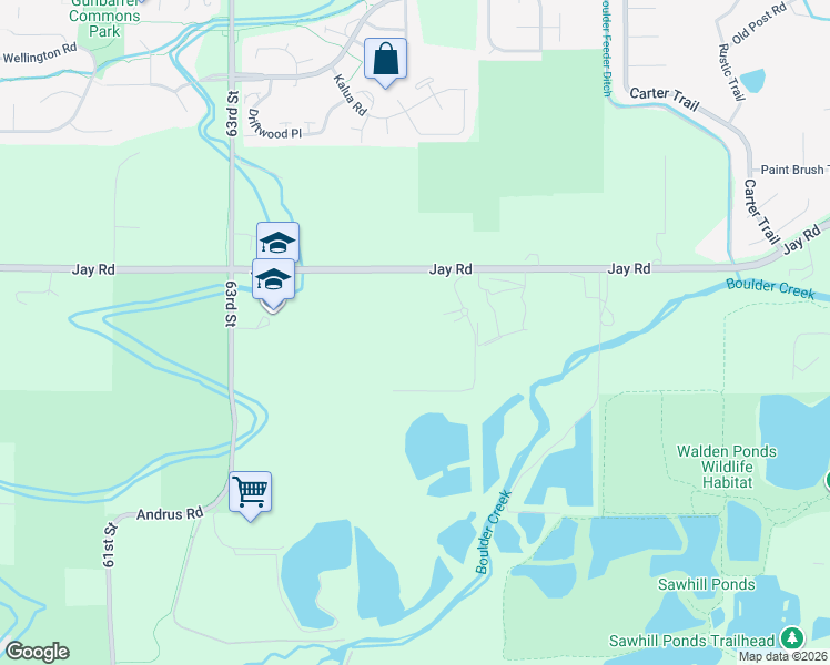 map of restaurants, bars, coffee shops, grocery stores, and more near in Gunbarrel