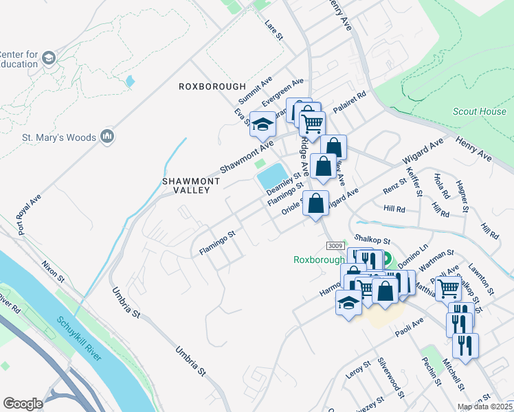 map of restaurants, bars, coffee shops, grocery stores, and more near 454 Oriole Street in Philadelphia